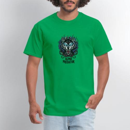 Alpha Predator Wolf Fierce Neon Eyes - Men's T-Shirt