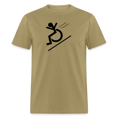 Free fall in wheelchair, wheelchair from a hill - Men's T-Shirt