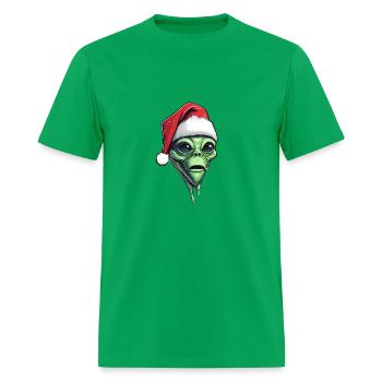 Alien Santa Face - Men's T-Shirt - bright green - Front - Jose (178cm)