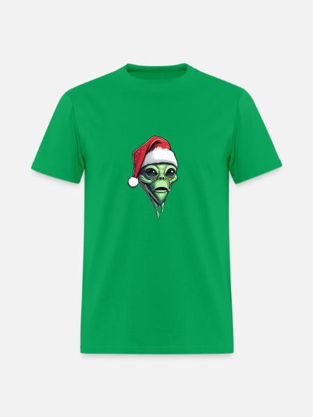 Alien Santa Face - Men's T-Shirt - bright green