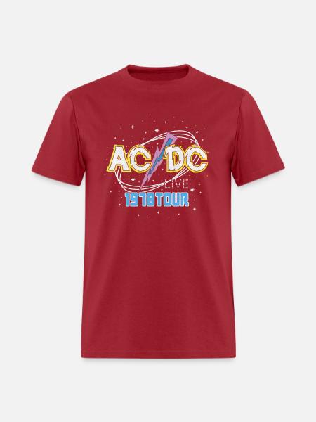 AC/DC Funky Logo 1981 Tour - Men's T-Shirt - true red