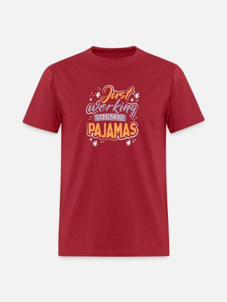 Just Working In My Pajamas - Men's T-Shirt - true red