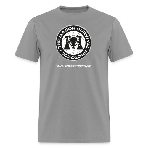 MasonSurvival Protocol White Text - Men's T-Shirt