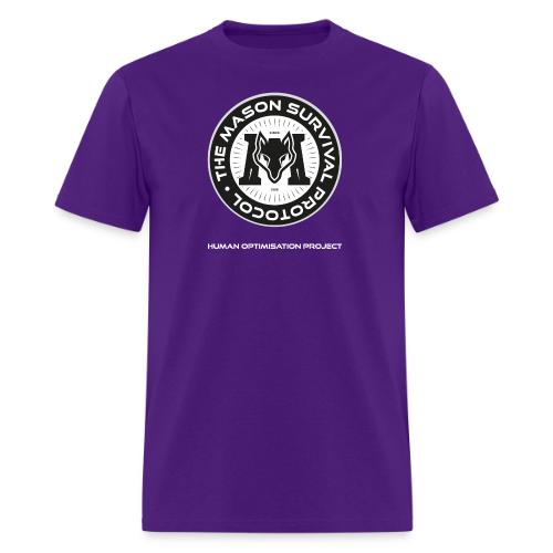 MasonSurvival Protocol White Text - Men's T-Shirt