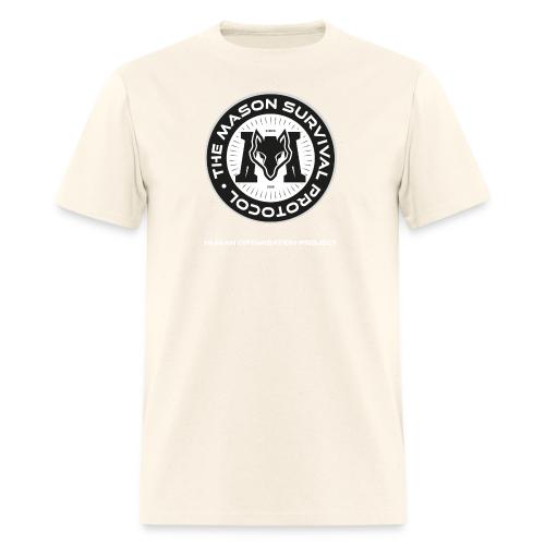 MasonSurvival Protocol White Text - Men's T-Shirt
