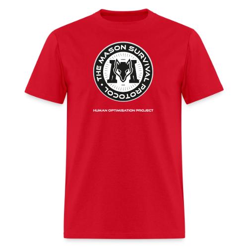 MasonSurvival Protocol White Text - Men's T-Shirt