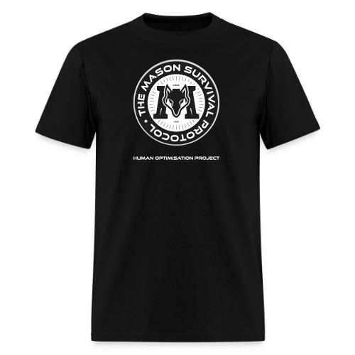 MasonSurvival Protocol White Text - Men's T-Shirt