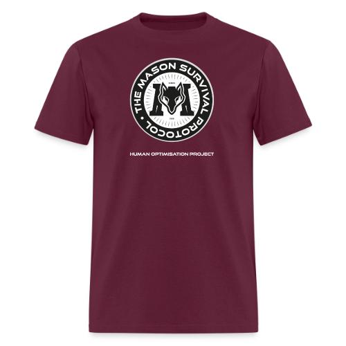 MasonSurvival Protocol White Text - Men's T-Shirt