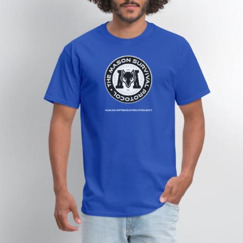 MasonSurvival Protocol White Text - Men's T-Shirt