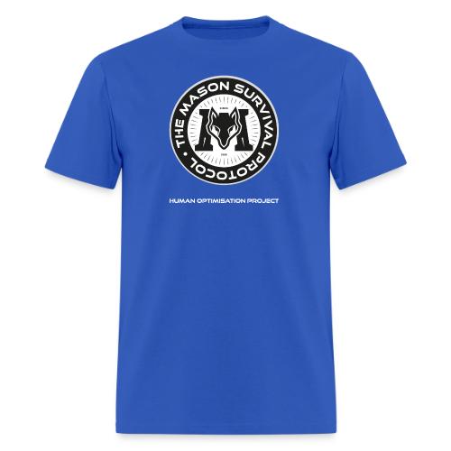 MasonSurvival Protocol White Text - Men's T-Shirt