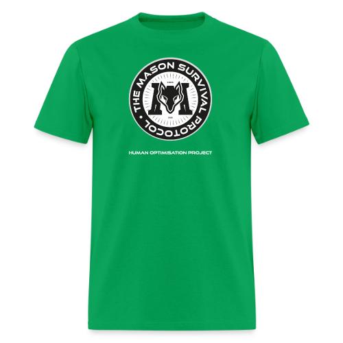 MasonSurvival Protocol White Text - Men's T-Shirt