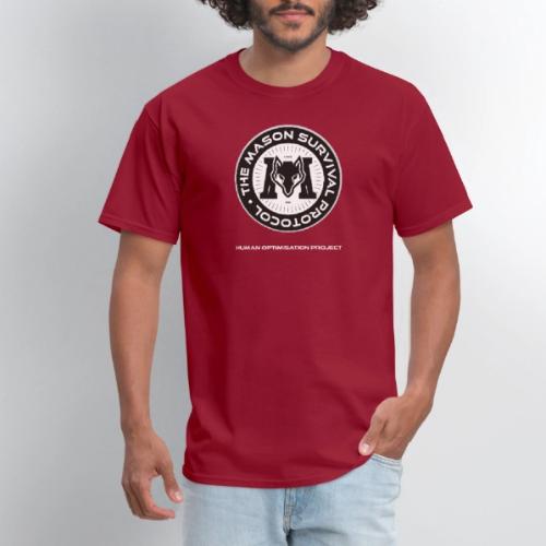 MasonSurvival Protocol White Text - Men's T-Shirt