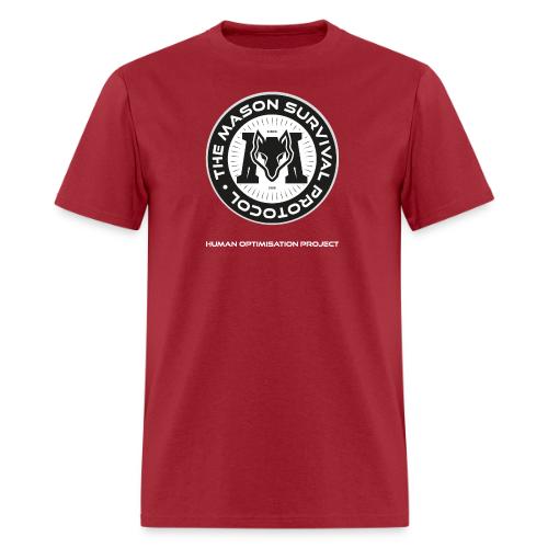 MasonSurvival Protocol White Text - Men's T-Shirt