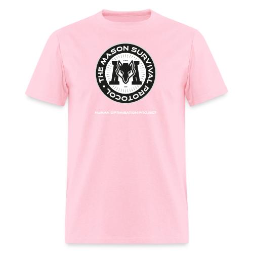 MasonSurvival Protocol White Text - Men's T-Shirt