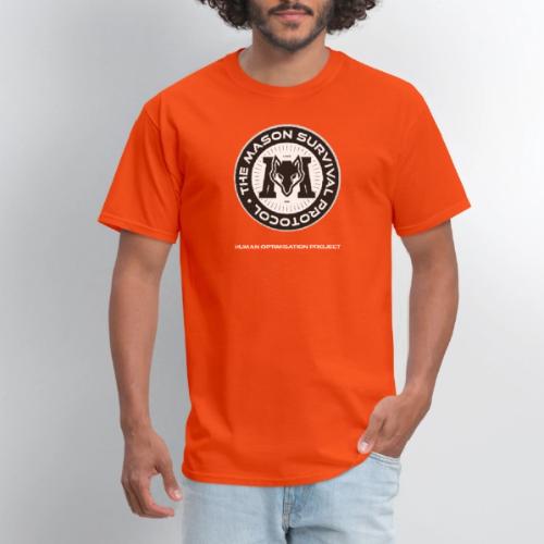 MasonSurvival Protocol White Text - Men's T-Shirt