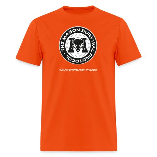 MasonSurvival Protocol White Text - Men's T-Shirt
