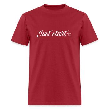 Just start - Men's T-Shirt - true red - Front - Jose (178cm)
