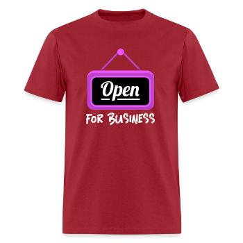 open for business - Men's T-Shirt - true red - Front - Jose (178cm)