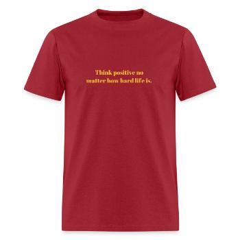 Think positive - Men's T-Shirt - true red - Front - Jose (178cm)