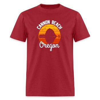 Sunset Haystack Rock Cannon Beach - Men's T-Shirt - true red - Front - Jose (178cm)