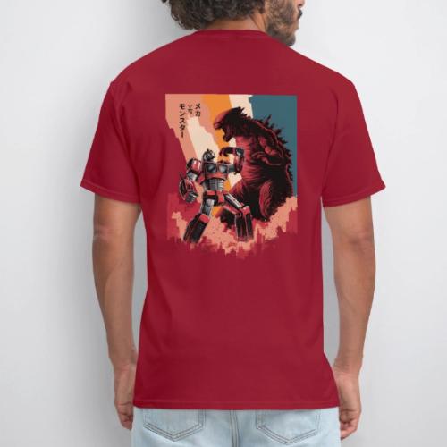 Steel vs Scales: Mecha vs Monster Battle Design - Men's T-Shirt