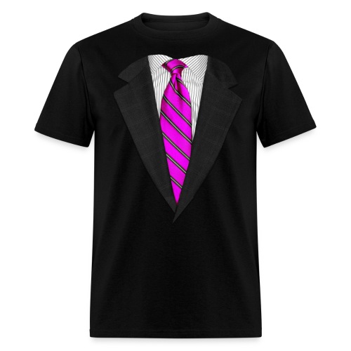 Pink Suit Up! Realistic Suit & Tie Casual Graphic - Men's T-Shirt