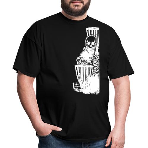 Disc Golf Until Death Skeleton White Print - Men's T-Shirt