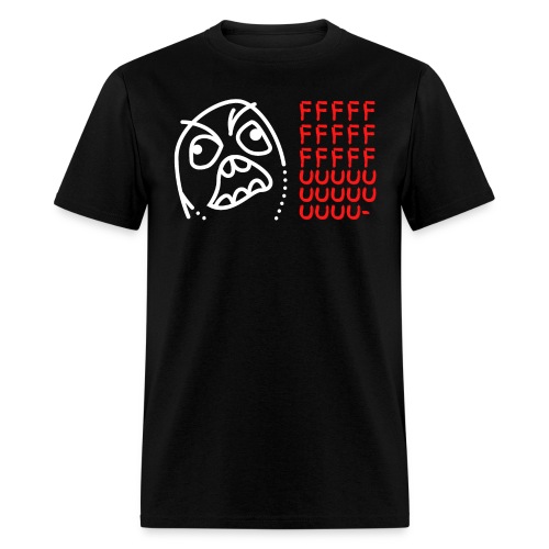 RageGuy FFFFF UUUUU meme (White & Red on Black) - Men's T-Shirt