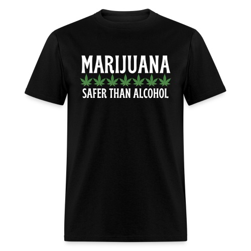 MARIJUANA Safer Than Alcohol - Marijuana Leaves - Men's T-Shirt