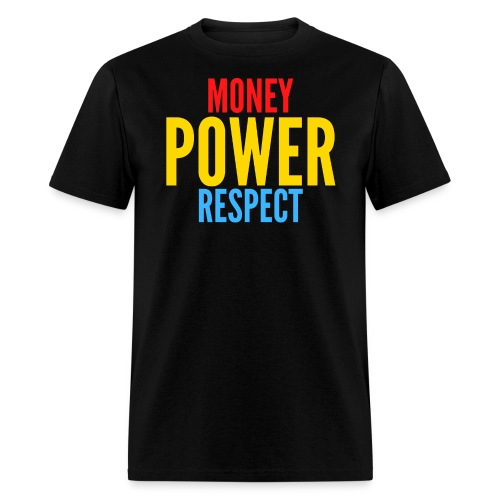 Money Power Respect (red gold and blue) - Men's T-Shirt