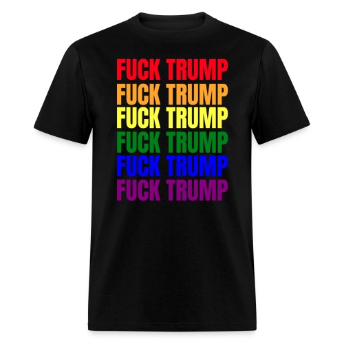 Fuck Trump LGBTQIA+ Flag Colors - Men's T-Shirt