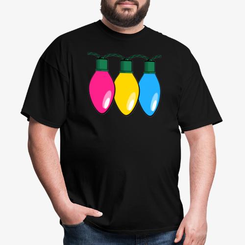 Pansexual Pride Christmas Lights - Men's T-Shirt