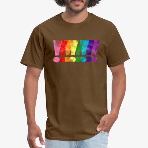 Distressed Gilbert Baker LGBT Pride Exclamation - Men's T-Shirt
