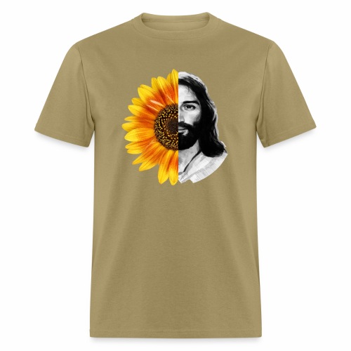 Jesus Christ Sunflower Christian God Faith Flower - Men's T-Shirt