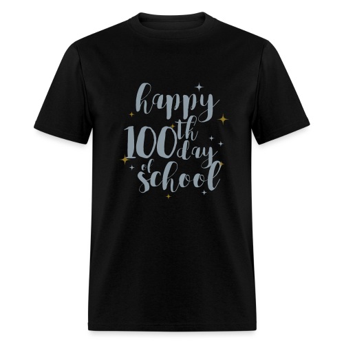 Metallic Happy 100th Day of School Glitter Teacher - Men's T-Shirt