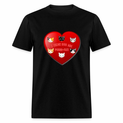 St Valentine Day Purr-fect Heart Alley Cat Pet Pun - Men's T-Shirt