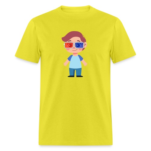 Boy with eye 3D glasses - Men's T-Shirt