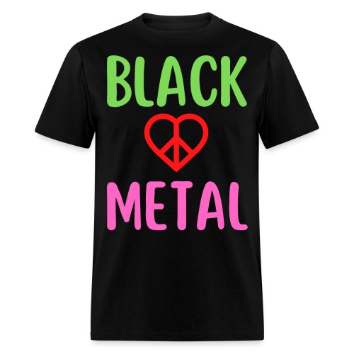 Black Metal Peace Love Symbol - Men's T-Shirt