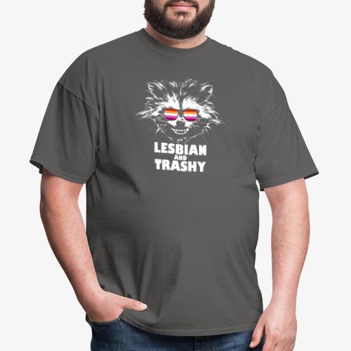 Lesbian and Trashy Raccoon Sunglasses Lesbian - Men's T-Shirt