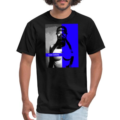 masked girl blue - FUCK CORONA 4 dark clothes - Men's T-Shirt