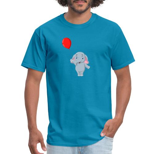 Baby Elephant Holding A Balloon - Men's T-Shirt