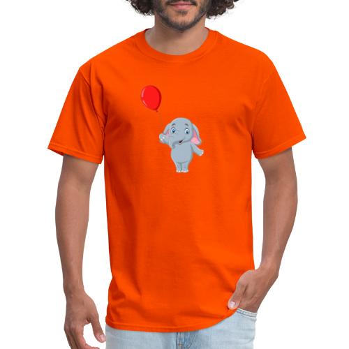 Baby Elephant Holding A Balloon - Men's T-Shirt