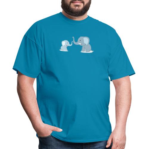 Father and Baby Son Elephant - Men's T-Shirt