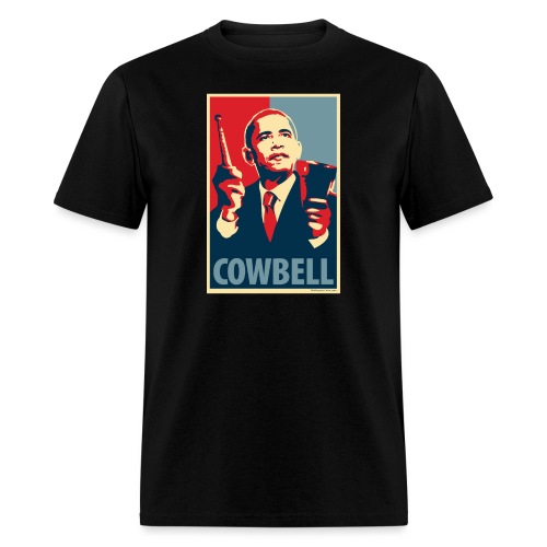 Cowbell: parody of Obama poster - Men's T-Shirt