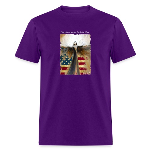 God bless America Angel_Strong color_white type - Men's T-Shirt