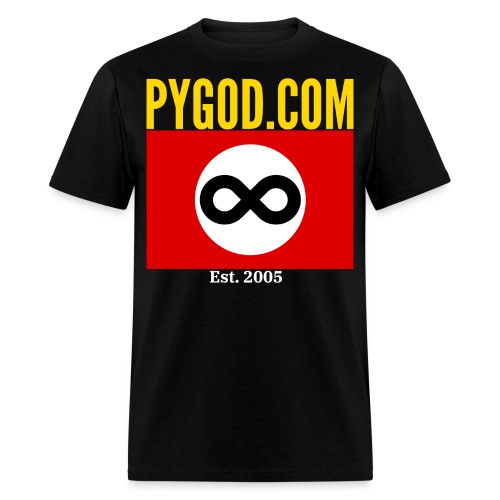 PYGOD.COM Infinity Flag Est 2005 (FRONT + BACK) - Men's T-Shirt