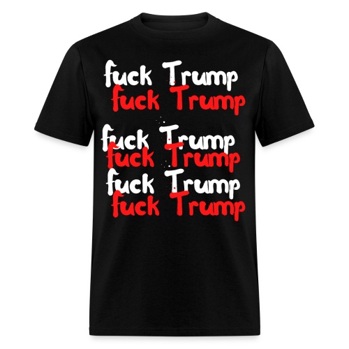 Fuck Trump 6 times (White & Red version) - Men's T-Shirt