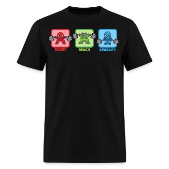 Kawaii Powerlifter - Squat, Bench Press, Deadlift - Men's T-Shirt - black - Front - Jose (178cm)