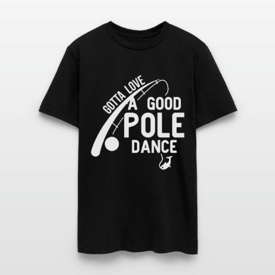 black fishing pole valentine Love Good Pole Dance Funny Fishing Valentines Day Men's T-Shirt