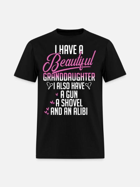 I have a beautiful granddaugter I also have a gun - Men's T-Shirt - black